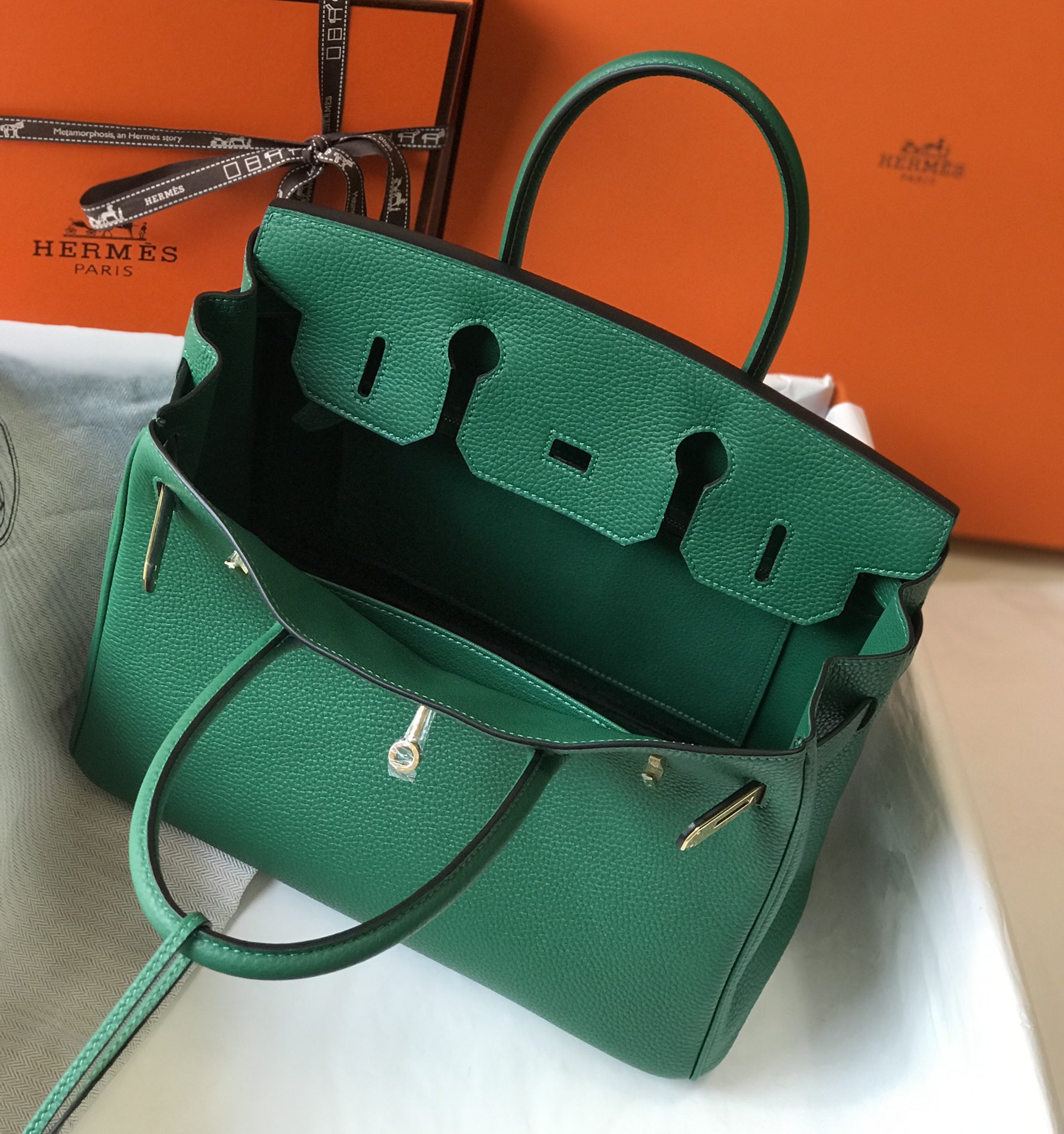 Hermes Birkin 30CM 35CM Togo Leather Emerald With Gold