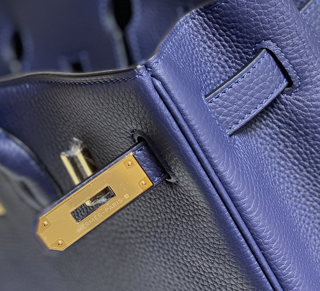 Hermes Birkin 30CM 35CM Togo Leather Milkshake Deep Blue With Gold