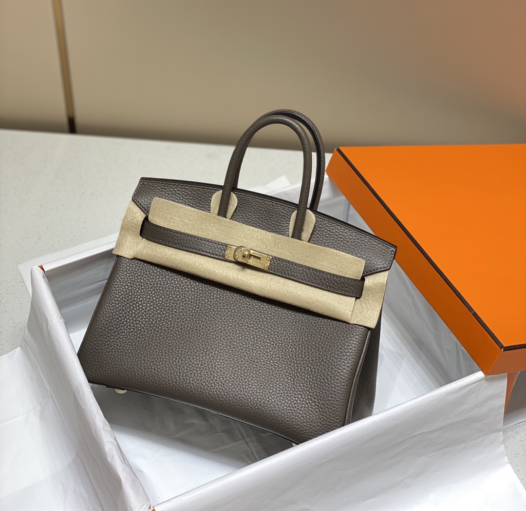 Hermes Birkin 30CM 35CM Togo Leather Milkshake Deep Grey With Gold