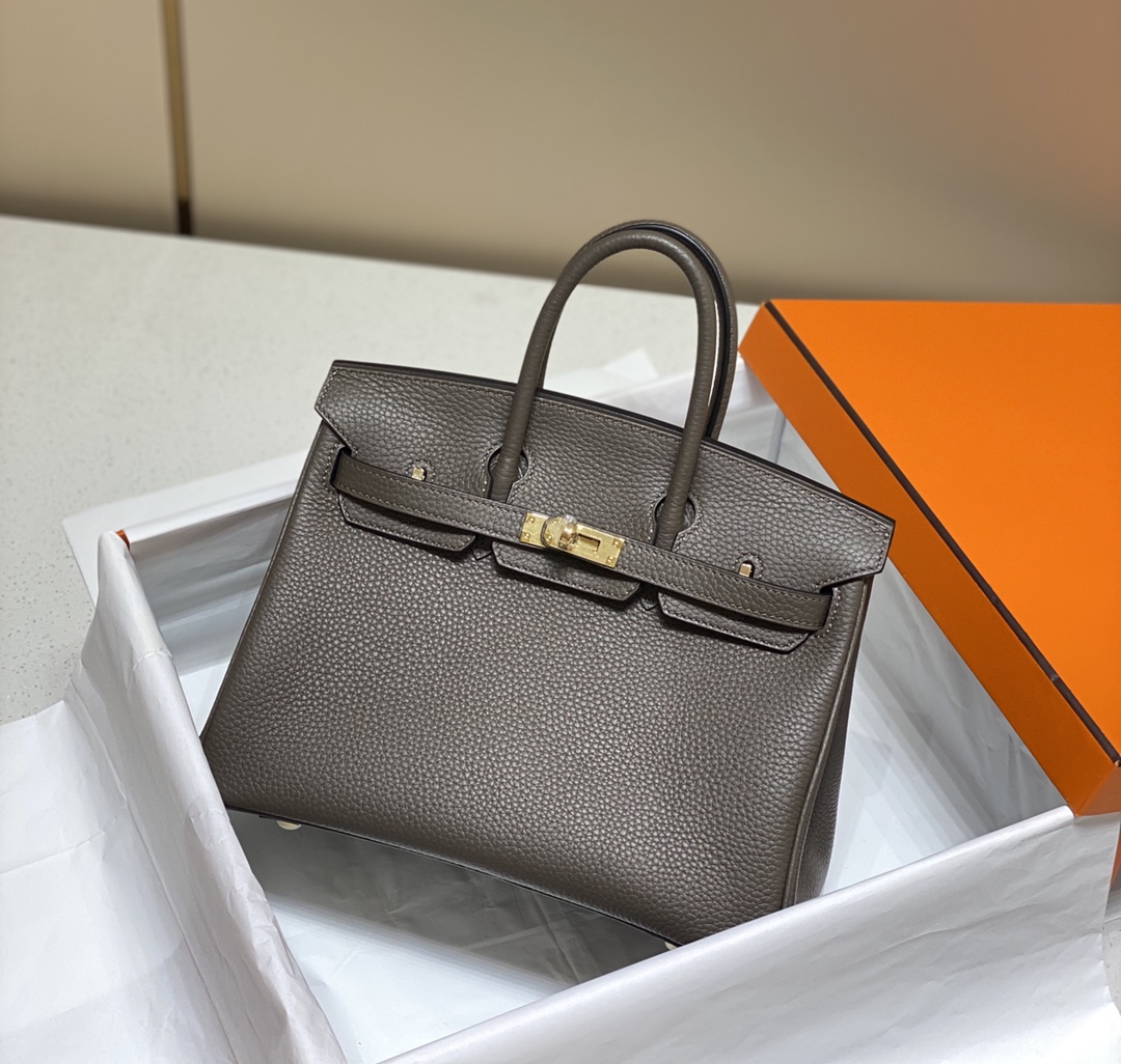 Hermes Birkin 30CM 35CM Togo Leather Milkshake Deep Grey With Gold