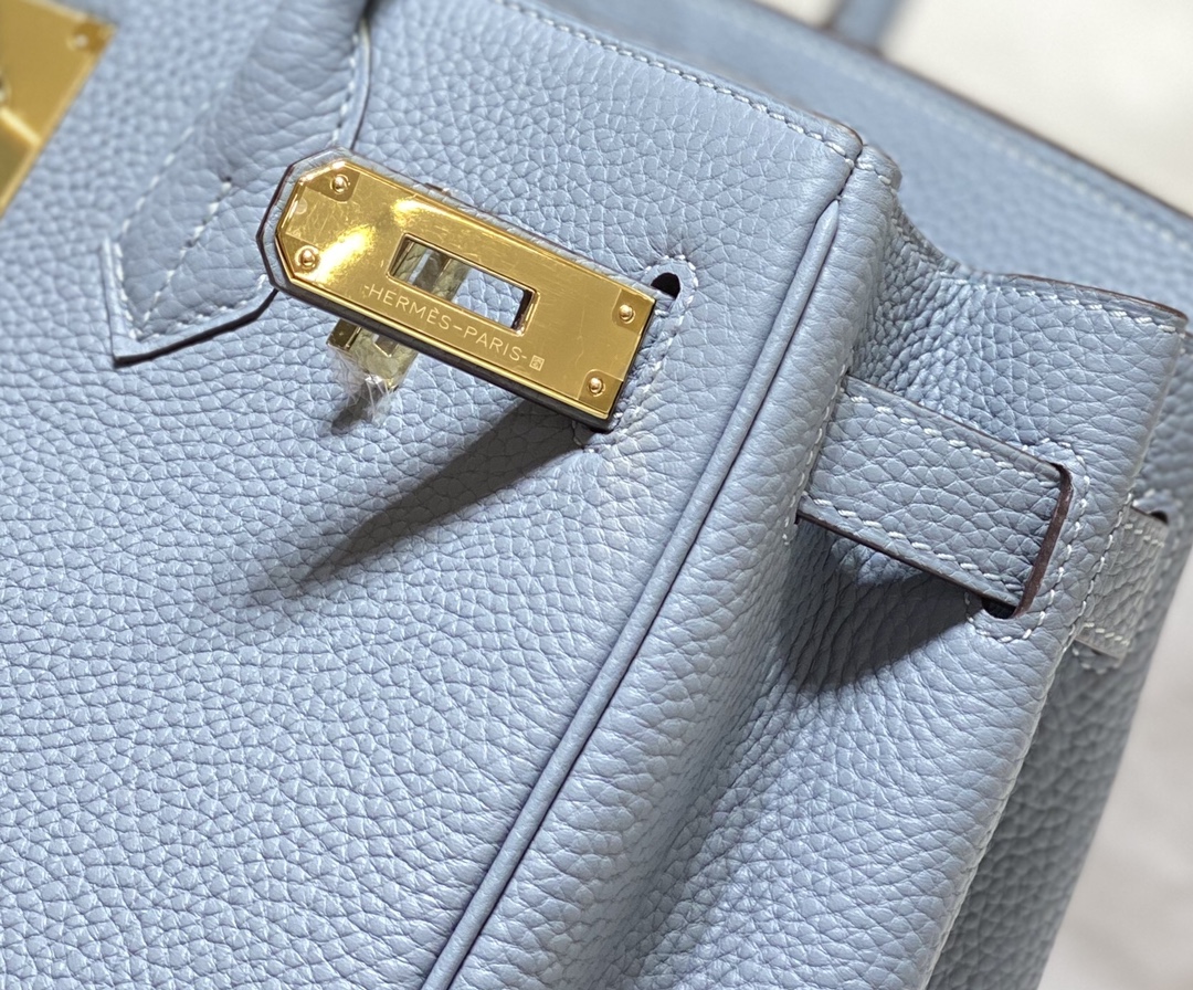 Hermes Birkin 30CM 35CM Togo Leather Milkshake Flax Blue With Gold