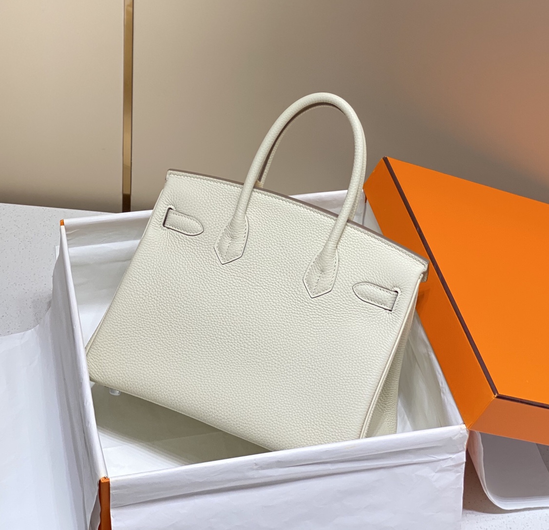 Hermes Birkin 30CM 35CM Togo Leather Milkshake White With Silver