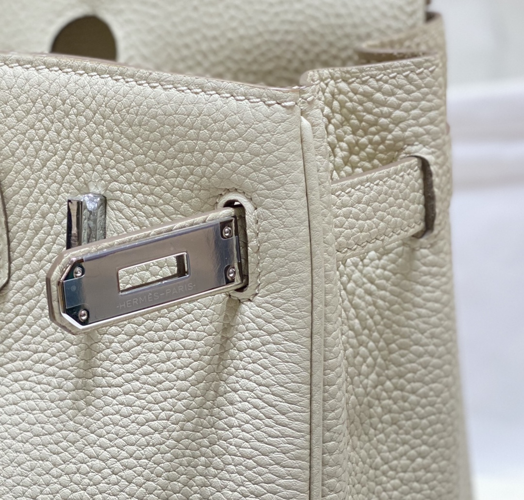 Hermes Birkin 30CM 35CM Togo Leather Milkshake White With Silver