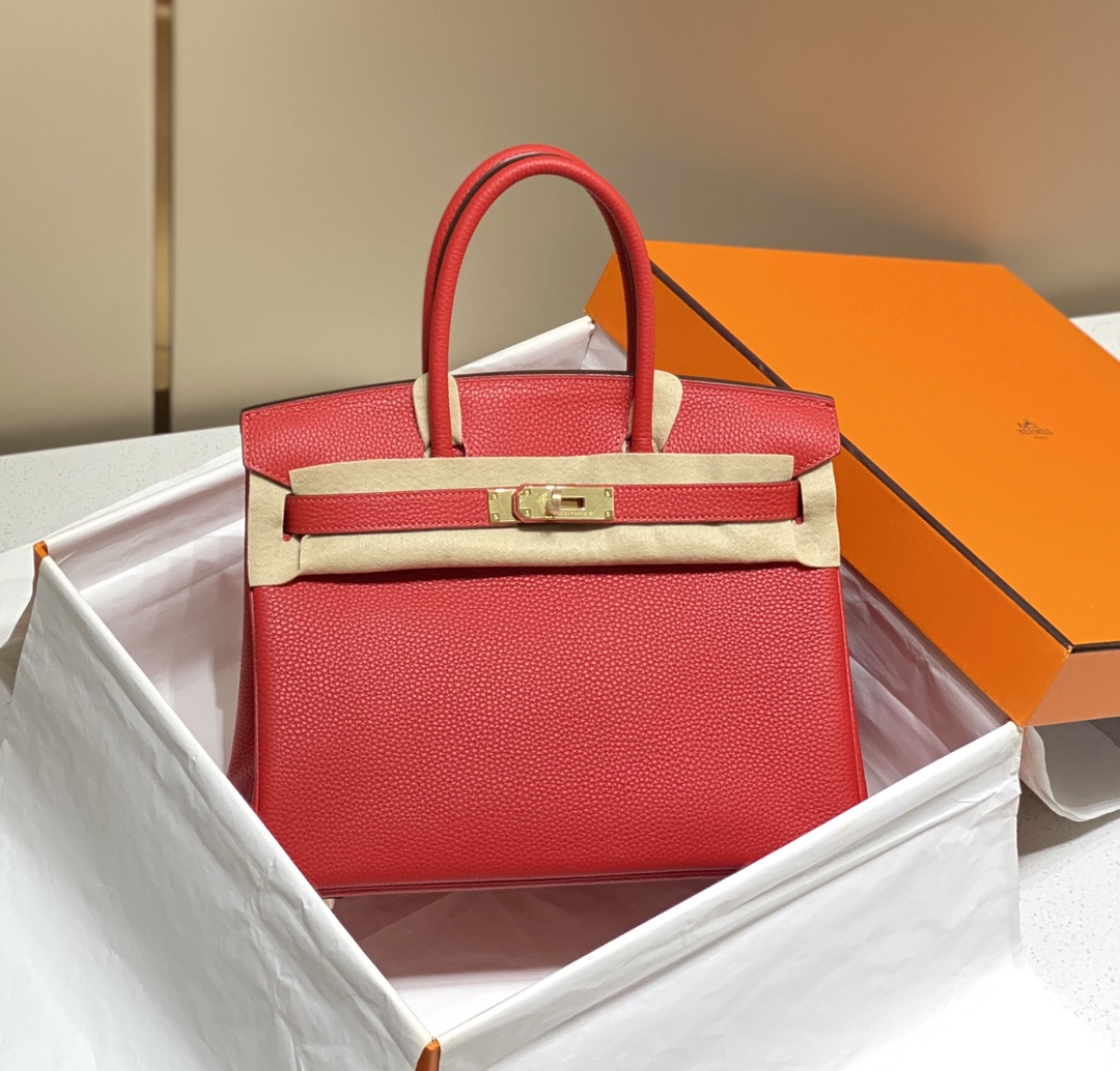 Hermes Birkin 30CM 35CM Togo Leather Milkshake chinese Red With Gold