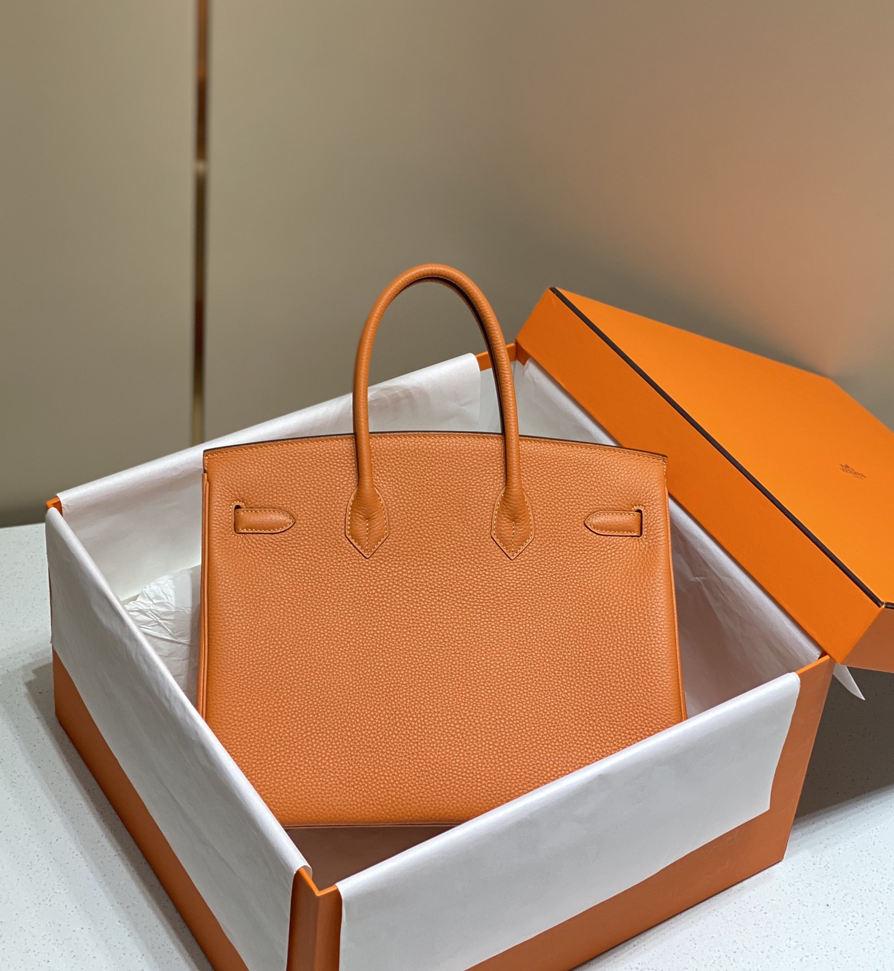 Hermes Birkin 30CM 35CM Togo Leather Orange With Gold