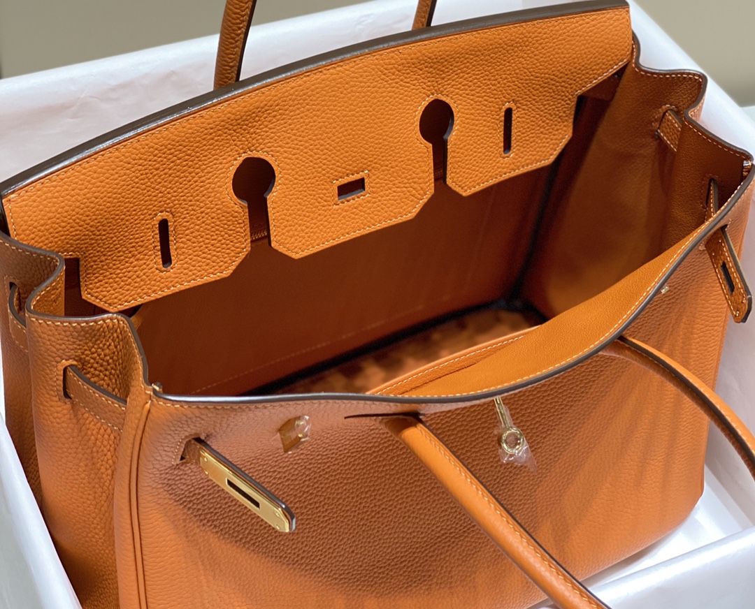 Hermes Birkin 30CM 35CM Togo Leather Orange With Gold