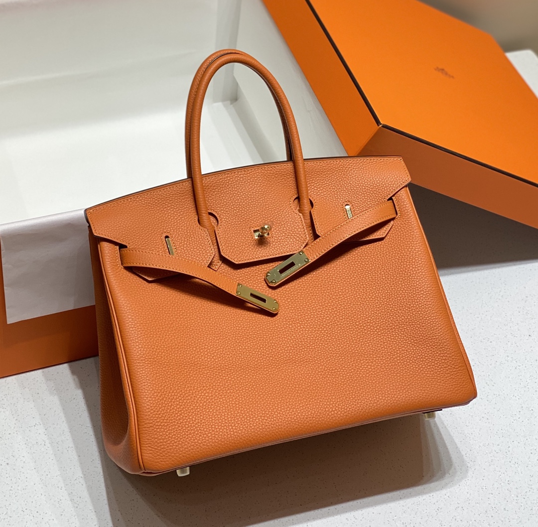 Hermes Birkin 30CM 35CM Togo Leather Orange With Gold