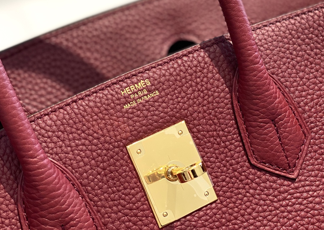 Hermes Birkin 30CM 35CM Togo Leather Red Bordeaux With Gold