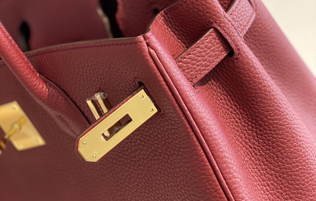 Hermes Birkin 30CM 35CM Togo Leather Red Bordeaux With Gold