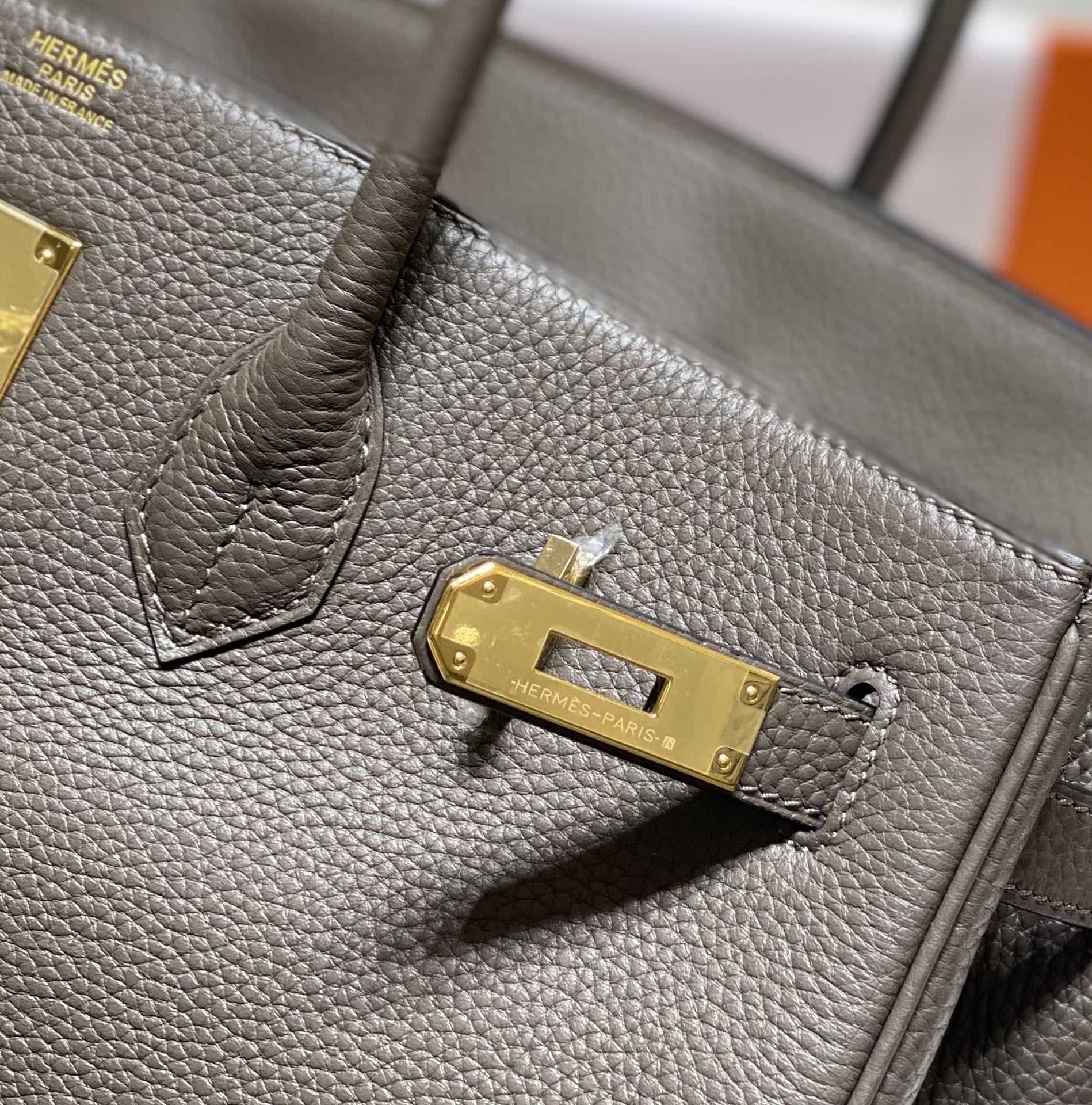 Hermes Birkin 30CM 35CM Togo Leather Tin Grey With Gold