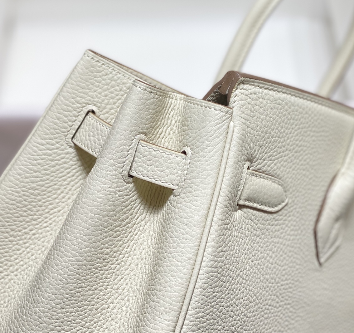 Hermes Birkin 30CM 35CM Togo Leather White With Gold