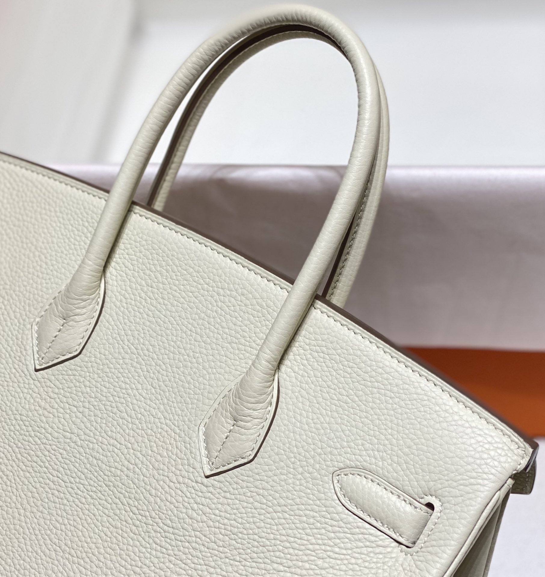 Hermes Birkin 30CM 35CM Togo Leather White With Gold