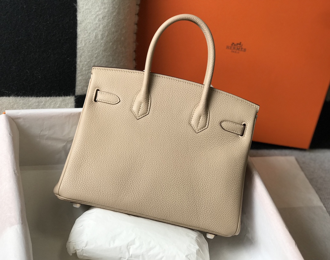 Hermes Birkin 30CM 35CM Togo Leather Windbreaker Grey With Gold