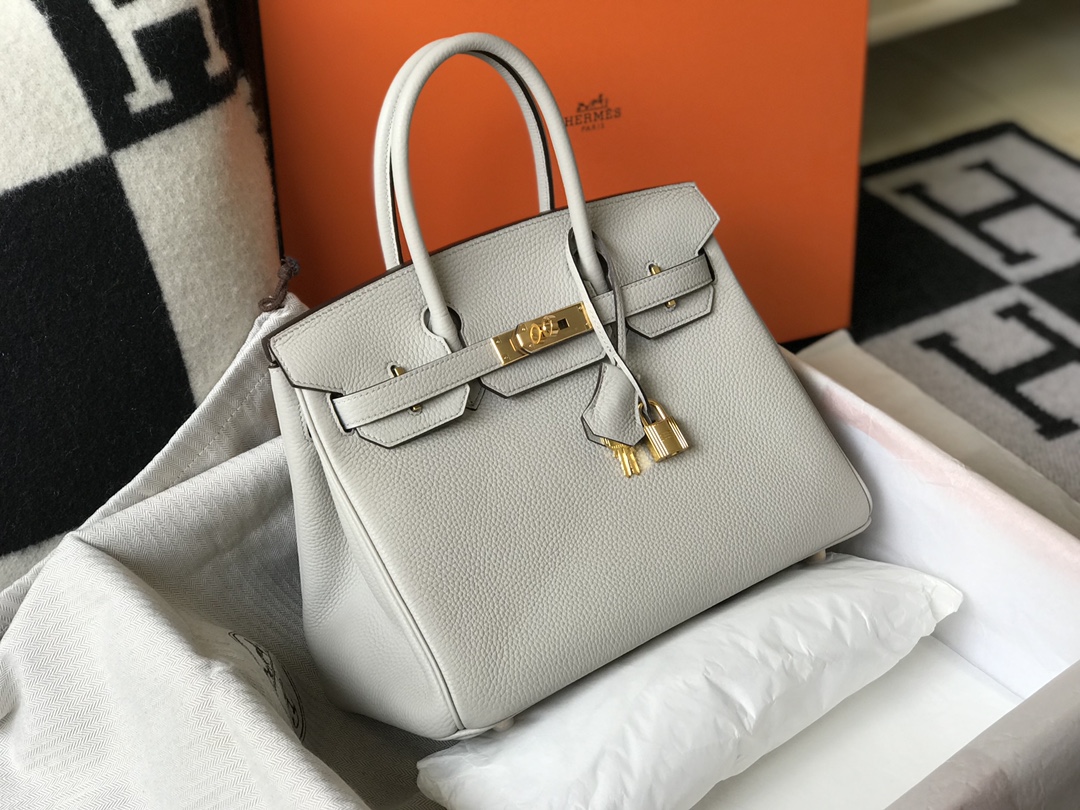 Hermes Birkin 30CM 35CM Togo Pearl Grey With Gold