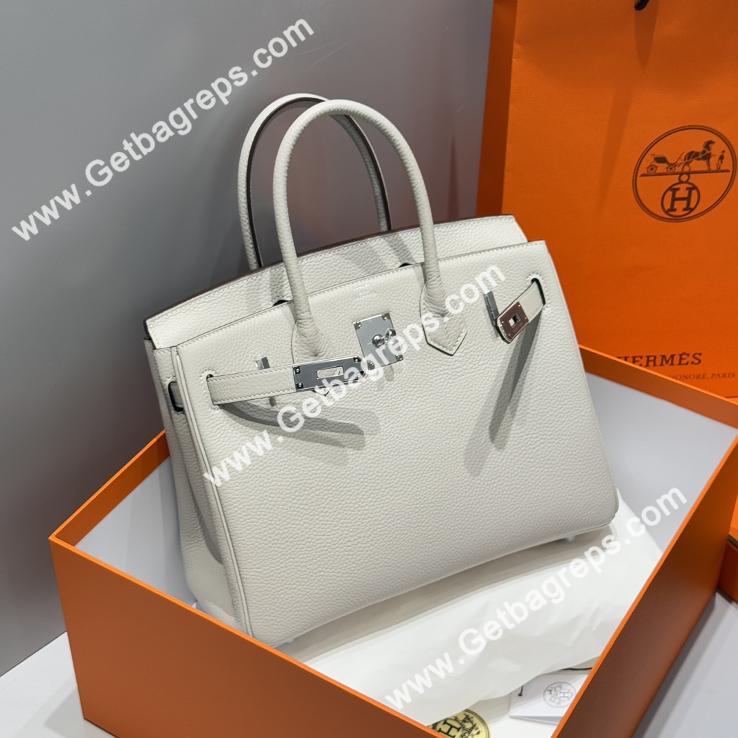 Hermes Birkin 30cm Pearl Grey Togo Leather
