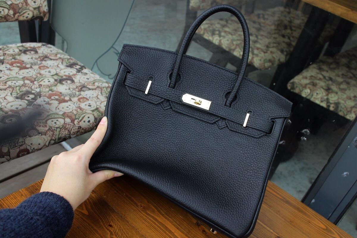 Hermes Birkin Togo Calfskin Handbag 30cm Black