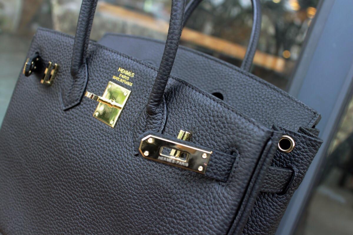 Hermes Birkin Togo Calfskin Handbag 30cm Black