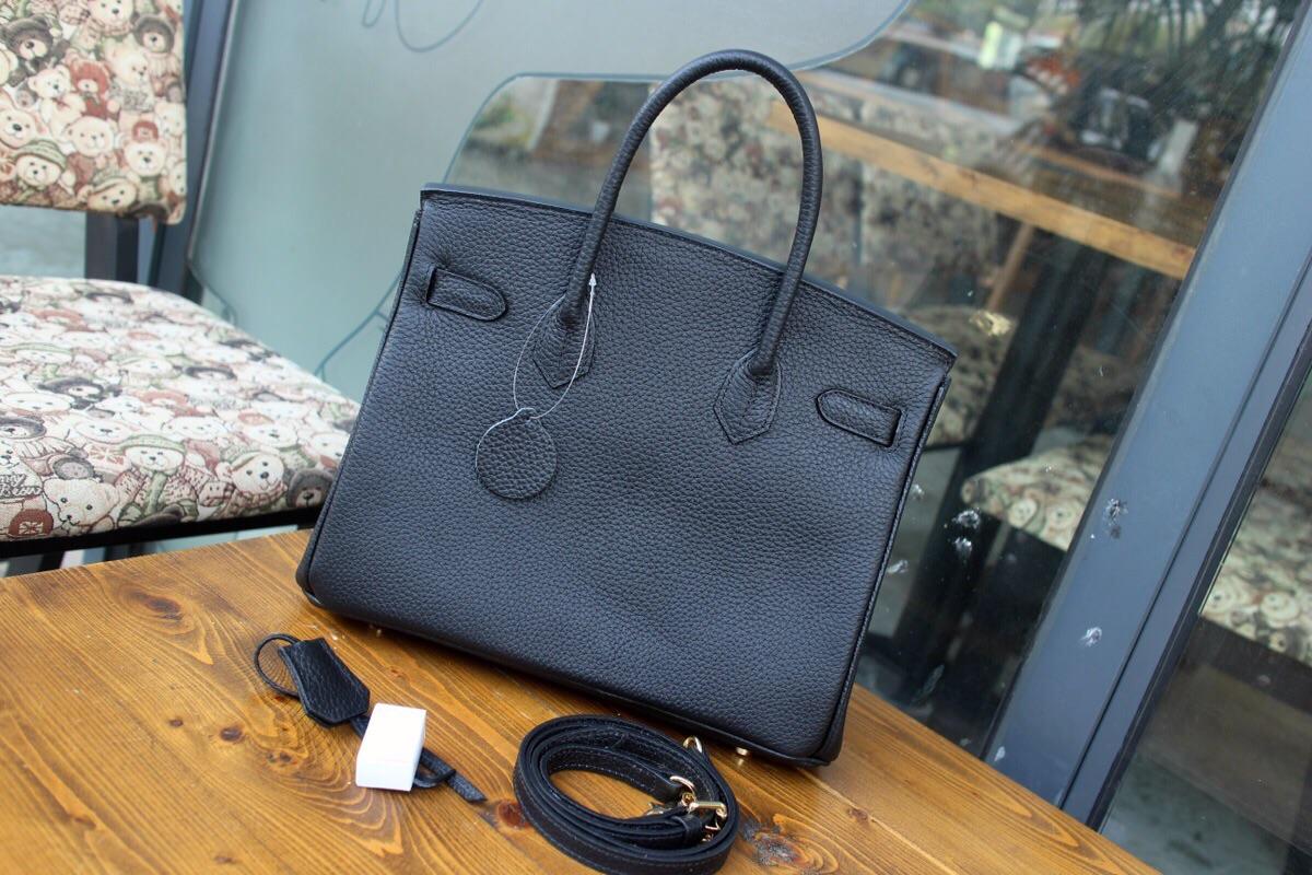 Hermes Birkin Togo Calfskin Handbag 30cm Black