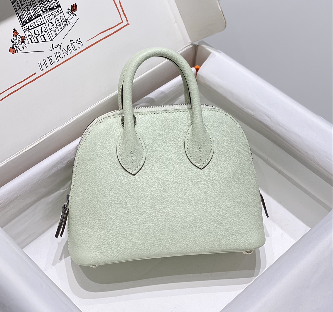 Hermes Bolide 1923 Mini Handmade Bag Calfskin in Bubble Green