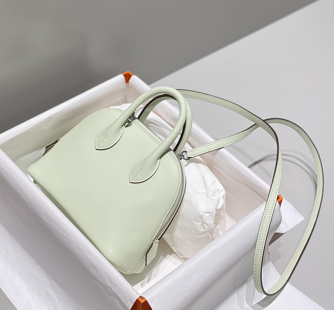 Hermes Bolide 1923 Mini Handmade Bag Calfskin in Bubble Green