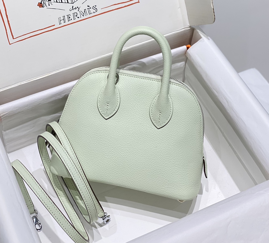 Hermes Bolide 1923 Mini Handmade Bag Calfskin in Bubble Green