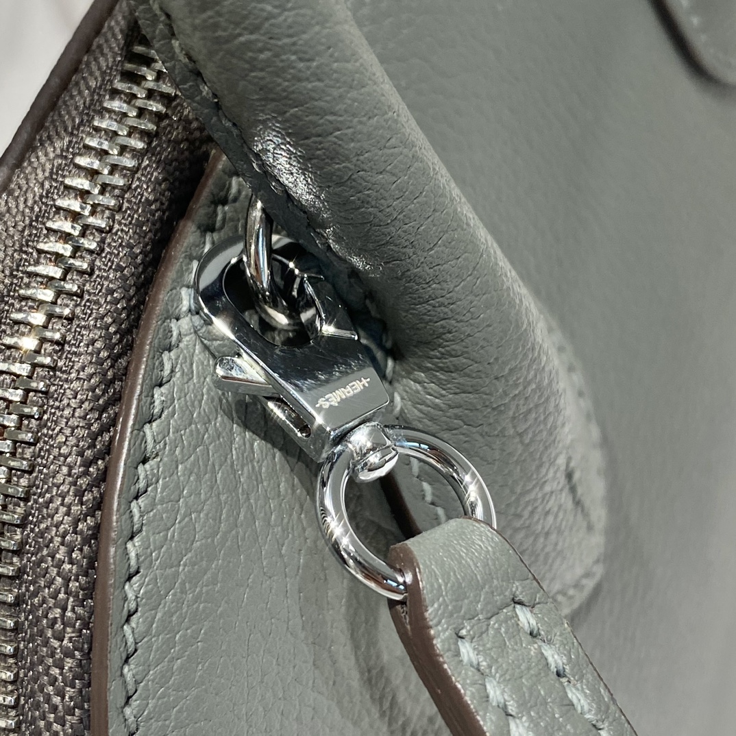 Hermes Bolide 1923 Mini Handmade Bag Calfskin in Grey