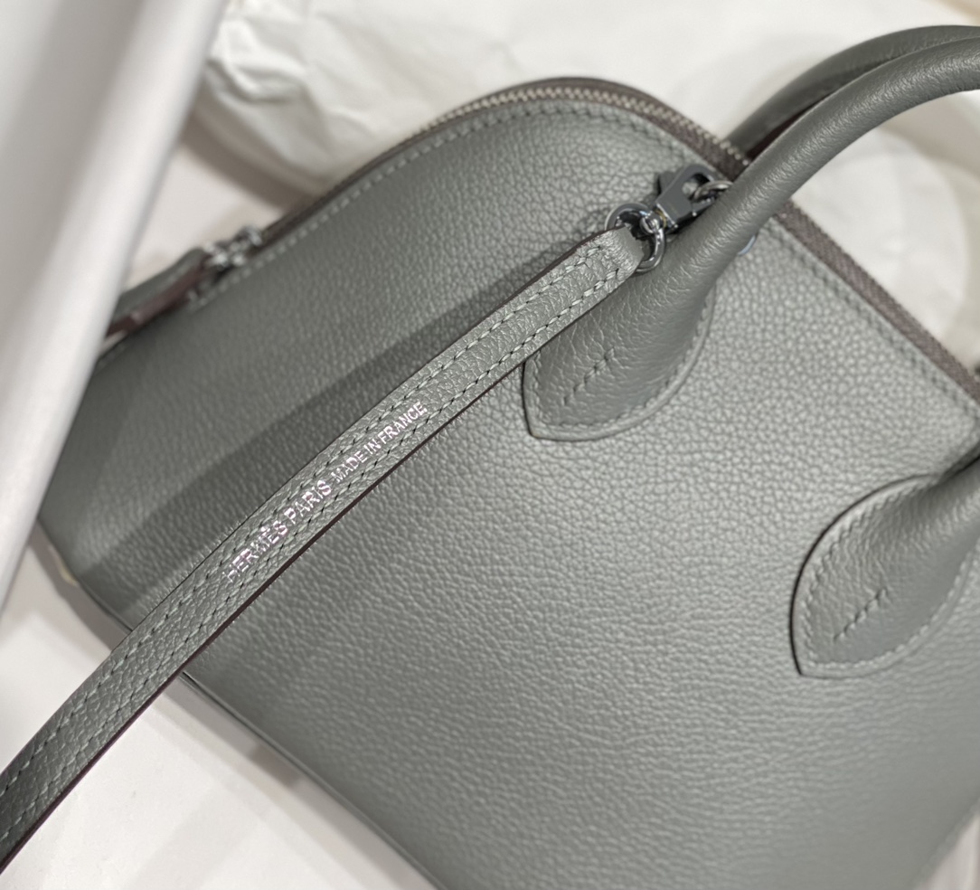 Hermes Bolide 1923 Mini Handmade Bag Calfskin in Grey