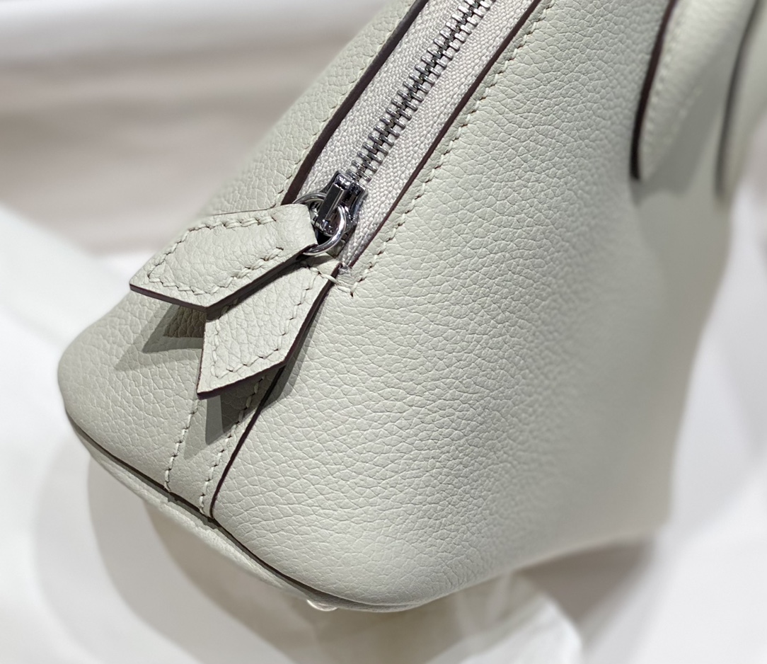 Hermes Bolide 1923 Mini Handmade Bag Calfskin in Pearl Grey