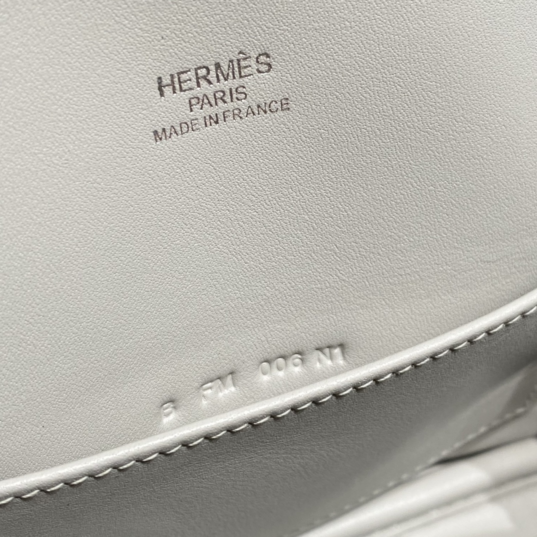 Hermes Bolide 1923 Mini Handmade Bag Calfskin in Pearl Grey