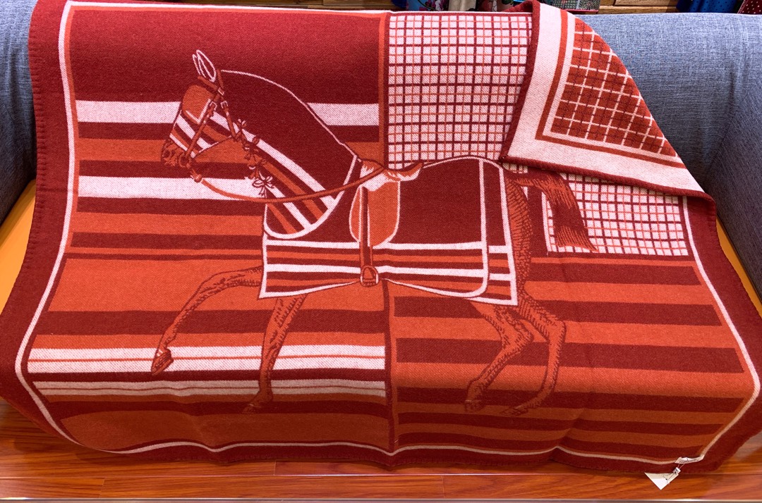 Hermes Couvertures Nouvelles Plaid Blanket Brown 0016