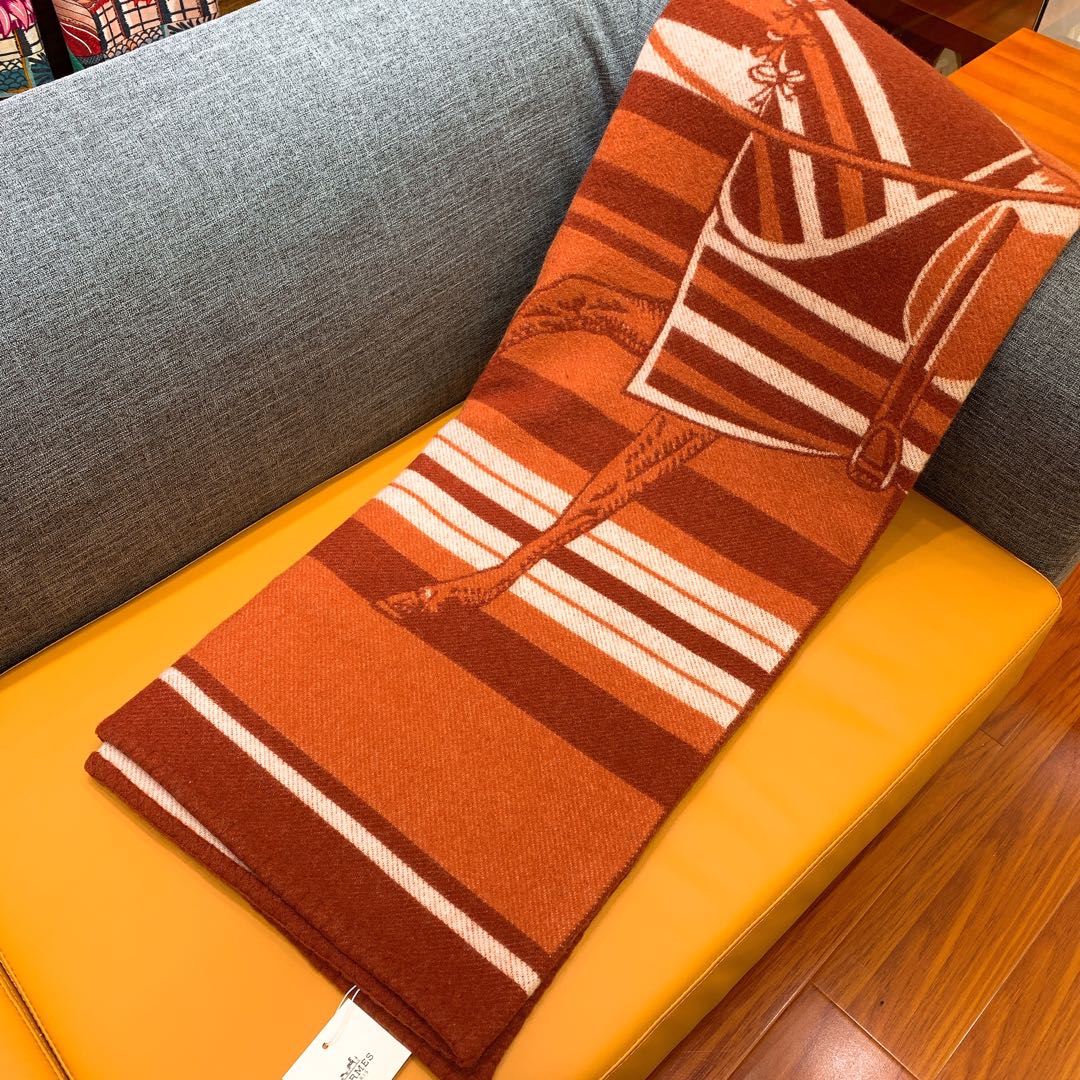 Hermes Couvertures Nouvelles Plaid Blanket Brown 0016