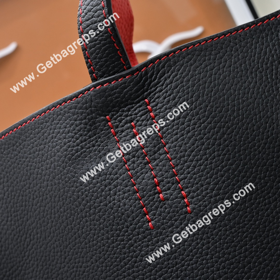 Hermes Double Sens Tote Bag Light Black with Rose