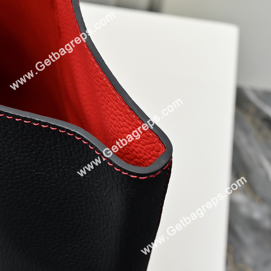 Hermes Double Sens Tote Bag Light Black with Rose