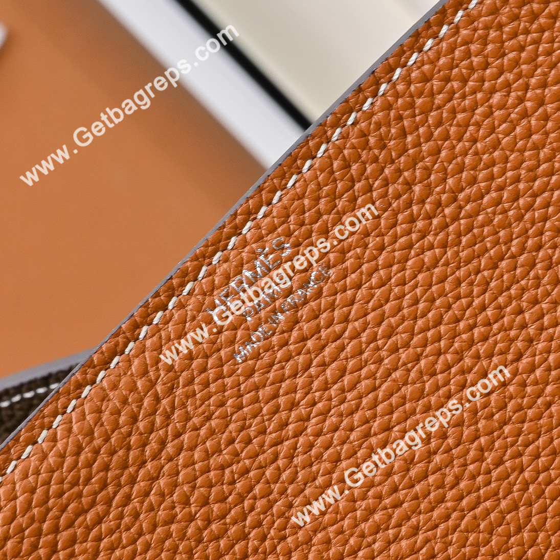 Hermes Double Sens Tote Bag Light Brown with Grey
