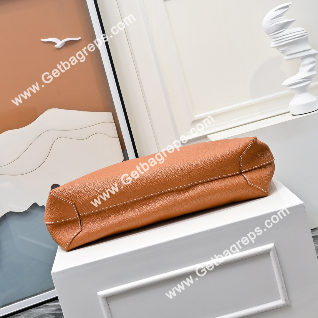 Hermes Double Sens Tote Bag Light Brown with Grey