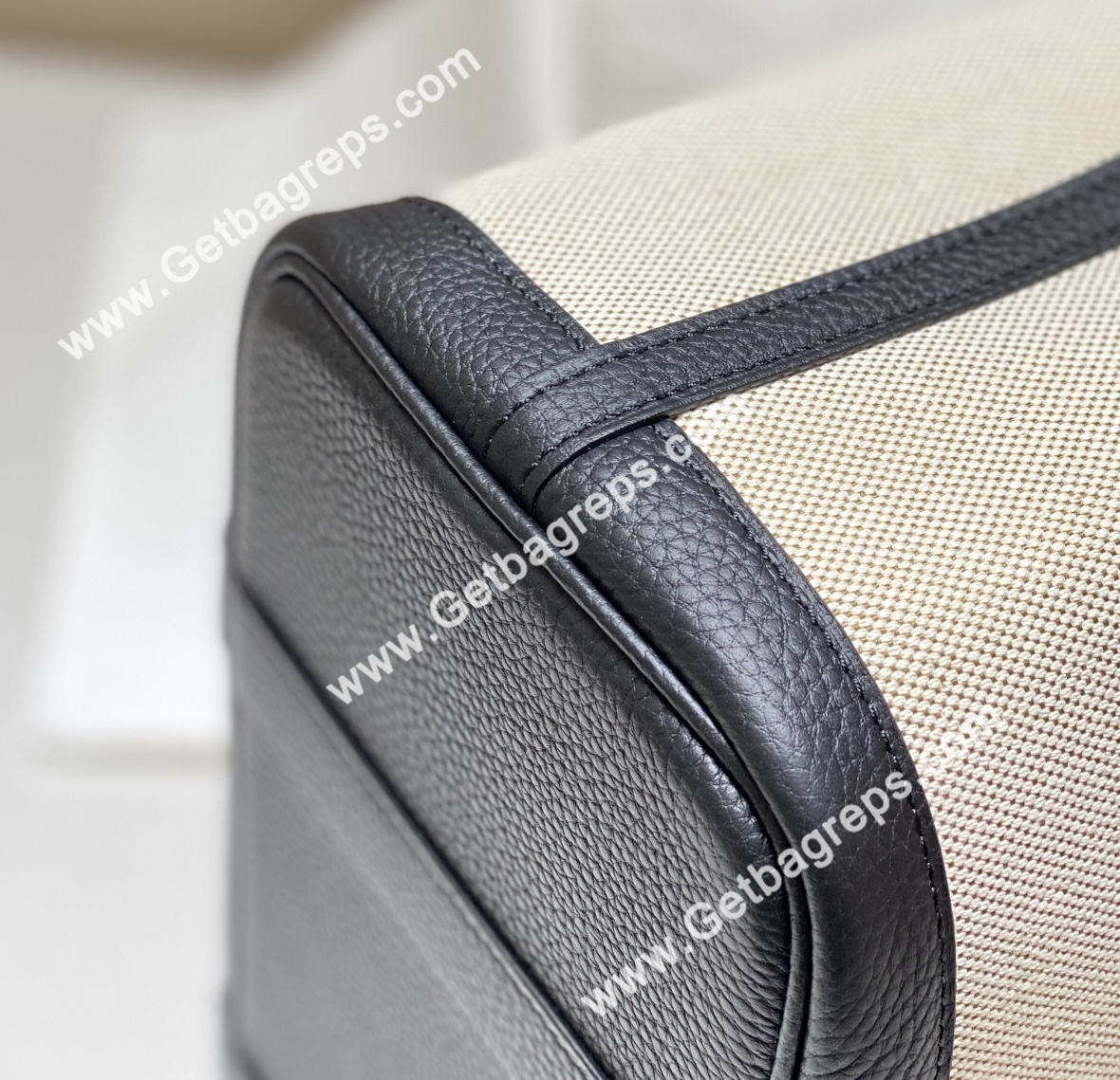 Hermes Garden Party 30cm Black Togo Leather With Canvas