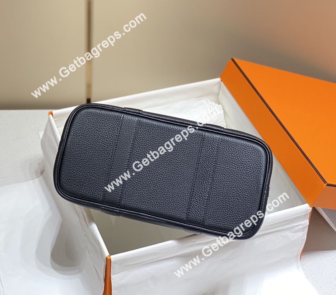 Hermes Garden Party 30cm Black Togo Leather With Canvas