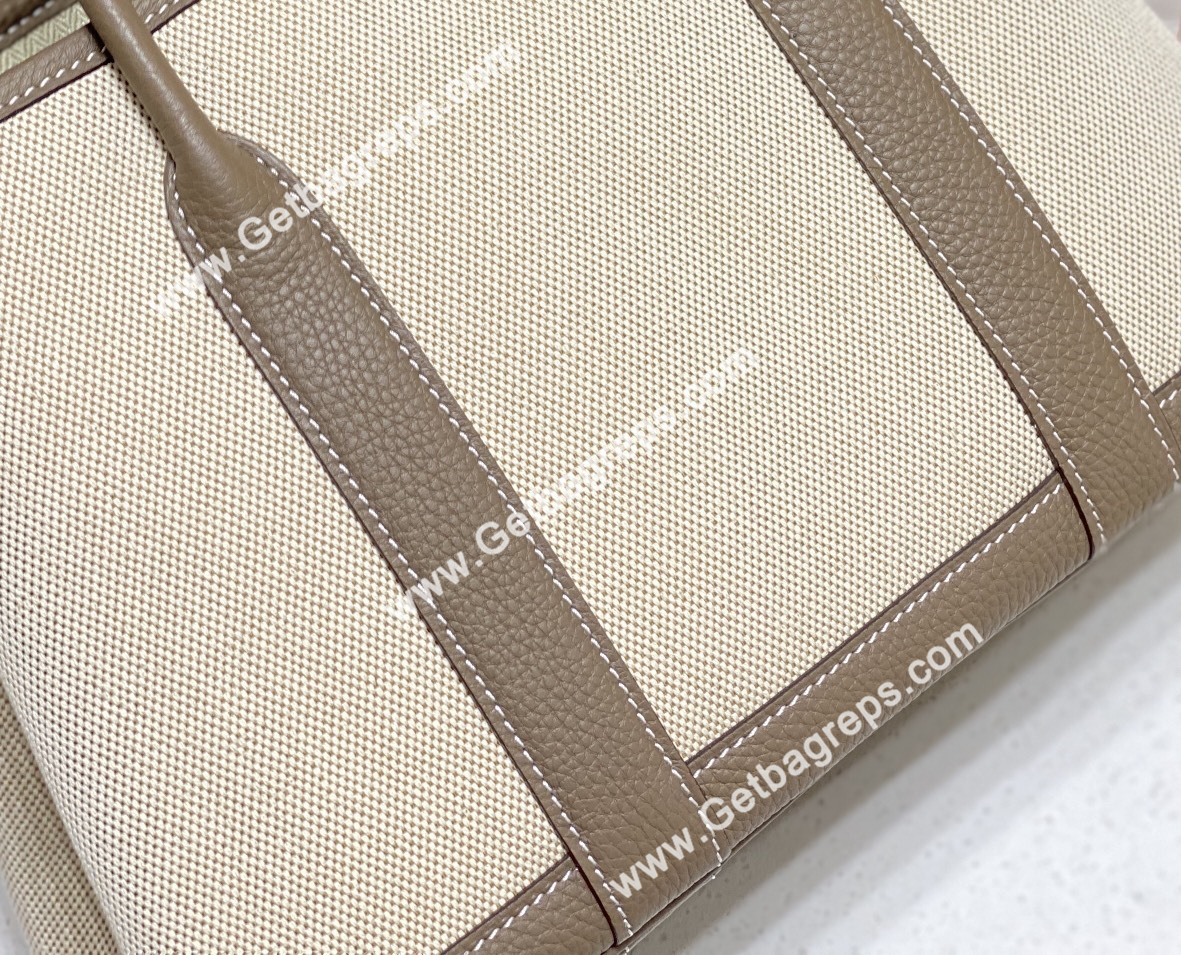 Hermes Garden Party 30cm Togo Elephant Leather With Canvas