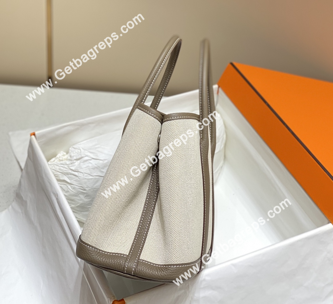 Hermes Garden Party 30cm Togo Elephant Leather With Canvas