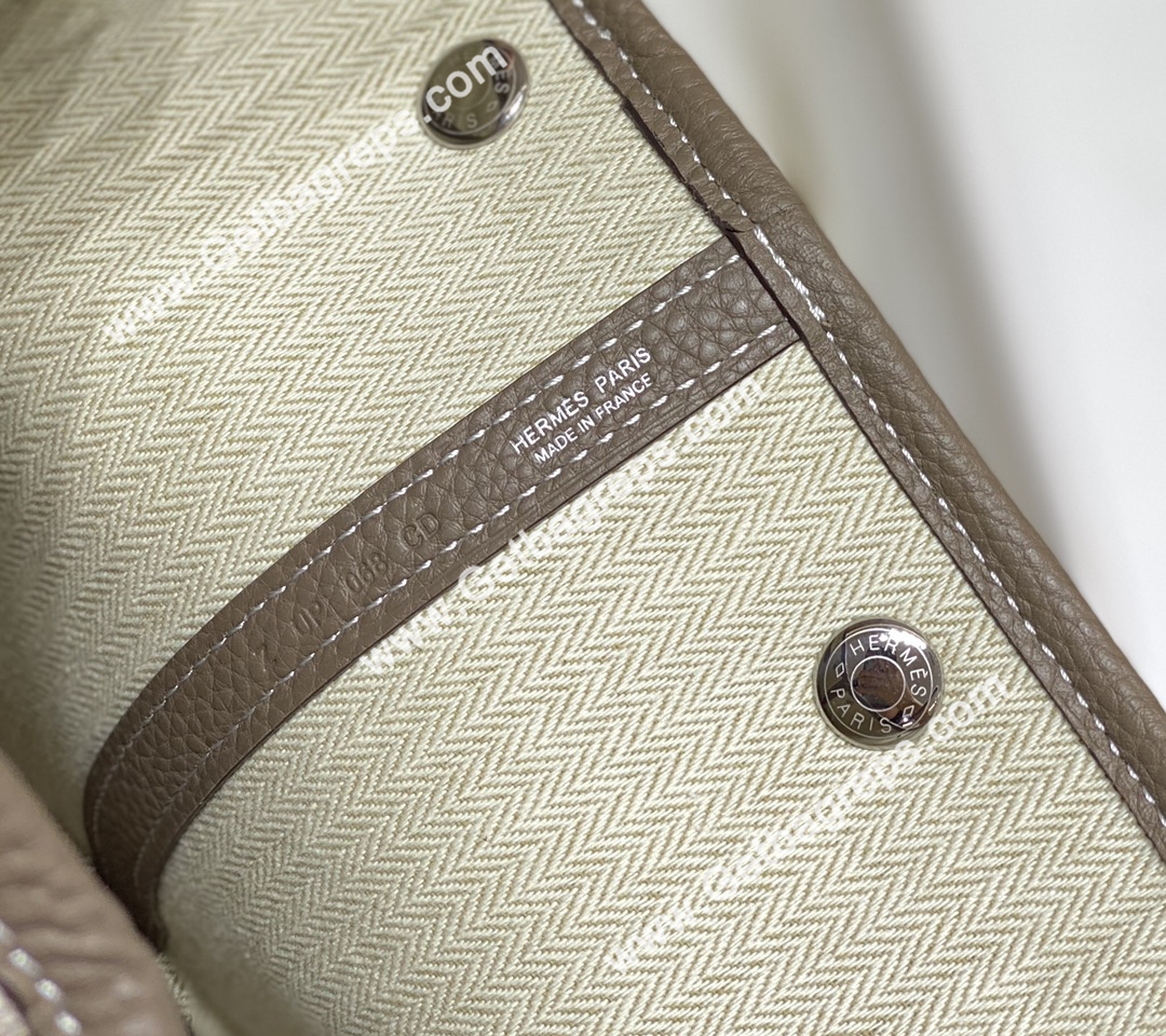 Hermes Garden Party 30cm Togo Elephant Leather With Canvas