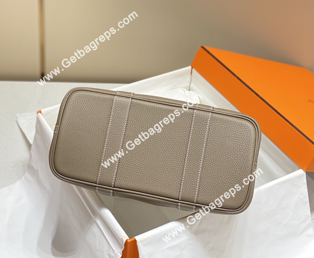 Hermes Garden Party 30cm Togo Elephant Leather With Canvas