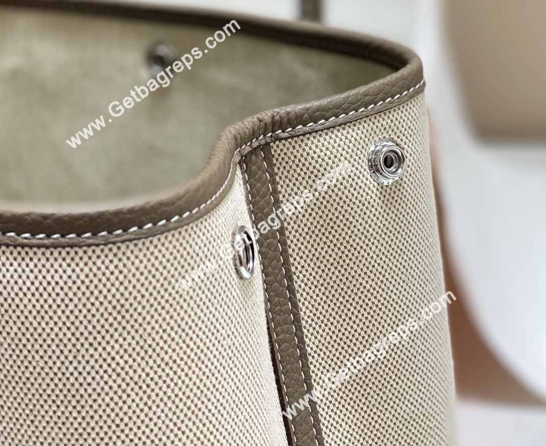 Hermes Garden Party 30cm Togo Elephant Leather With Canvas