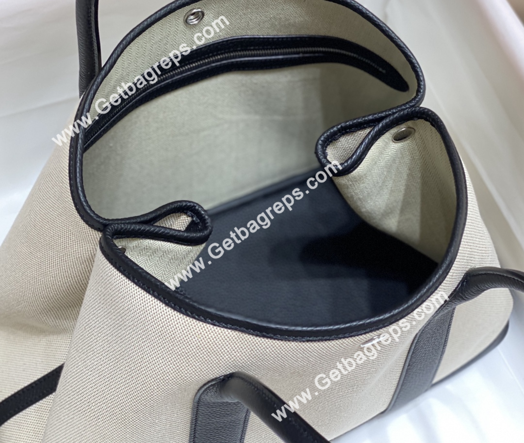 Hermes Garden Party 36cm Black Togo Leather With Canvas