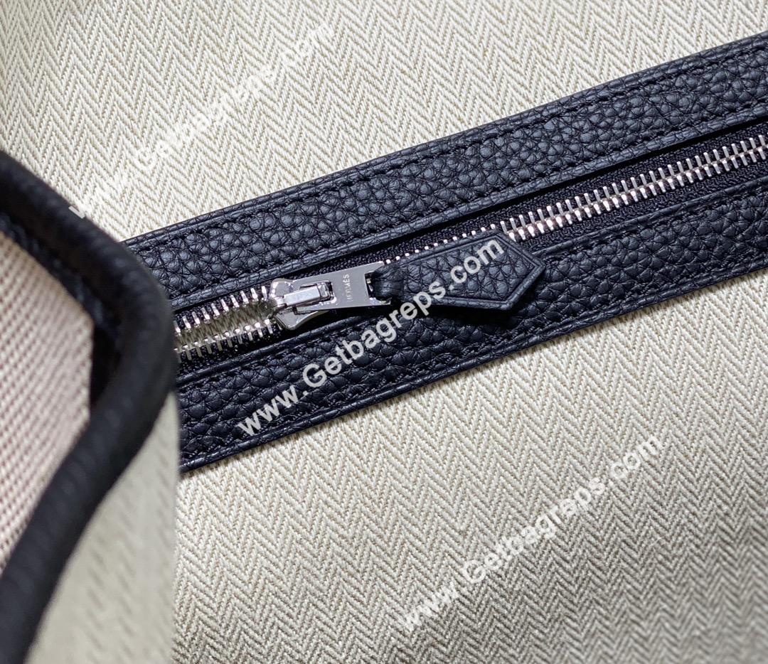 Hermes Garden Party 36cm Black Togo Leather With Canvas