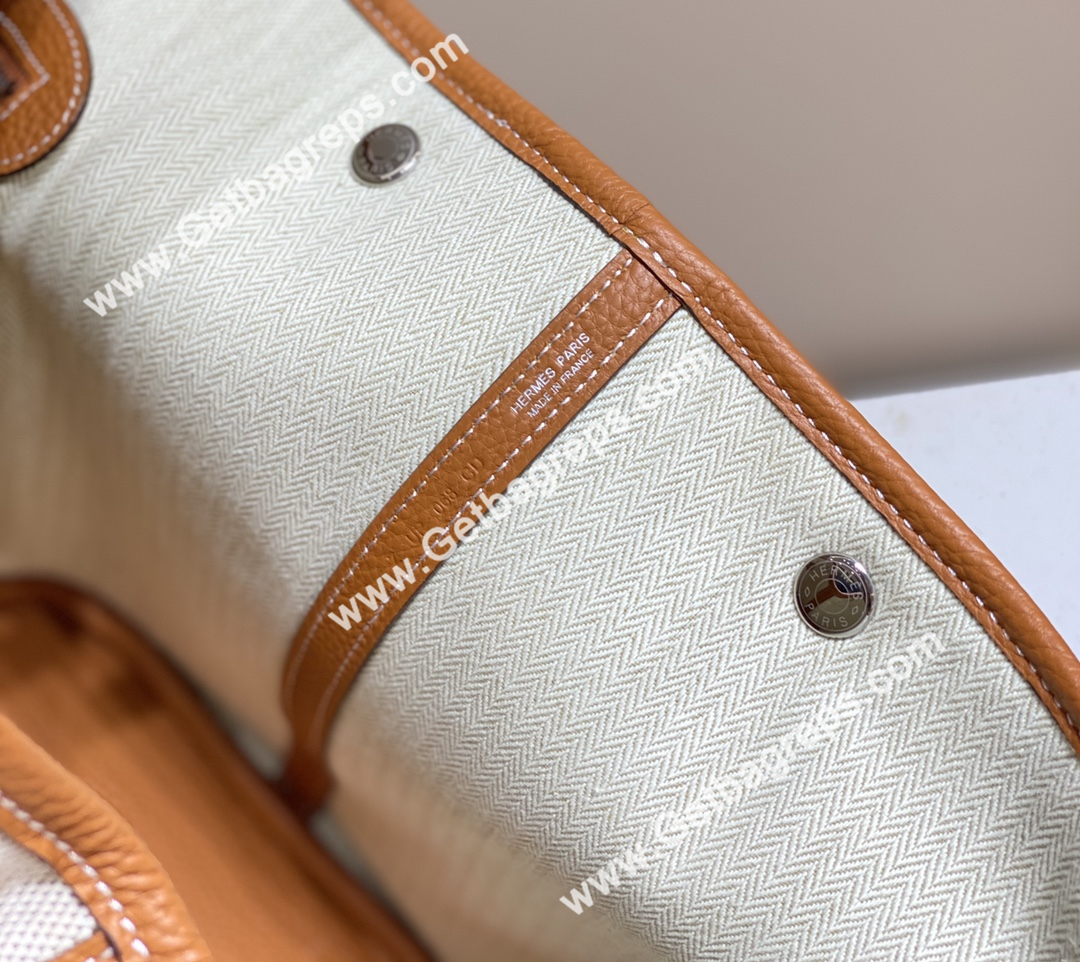 Hermes Garden Party 36cm Brown Togo Leather With Canvas