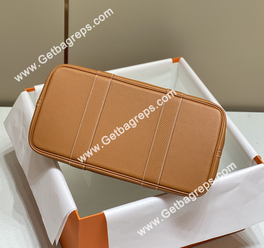 Hermes Garden Party 36cm Brown Togo Leather With Canvas