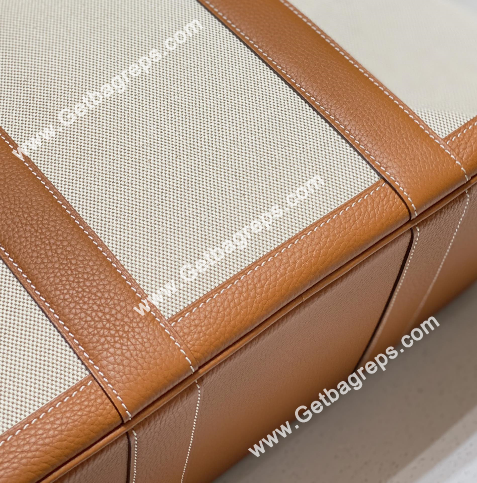 Hermes Garden Party 36cm Brown Togo Leather With Canvas
