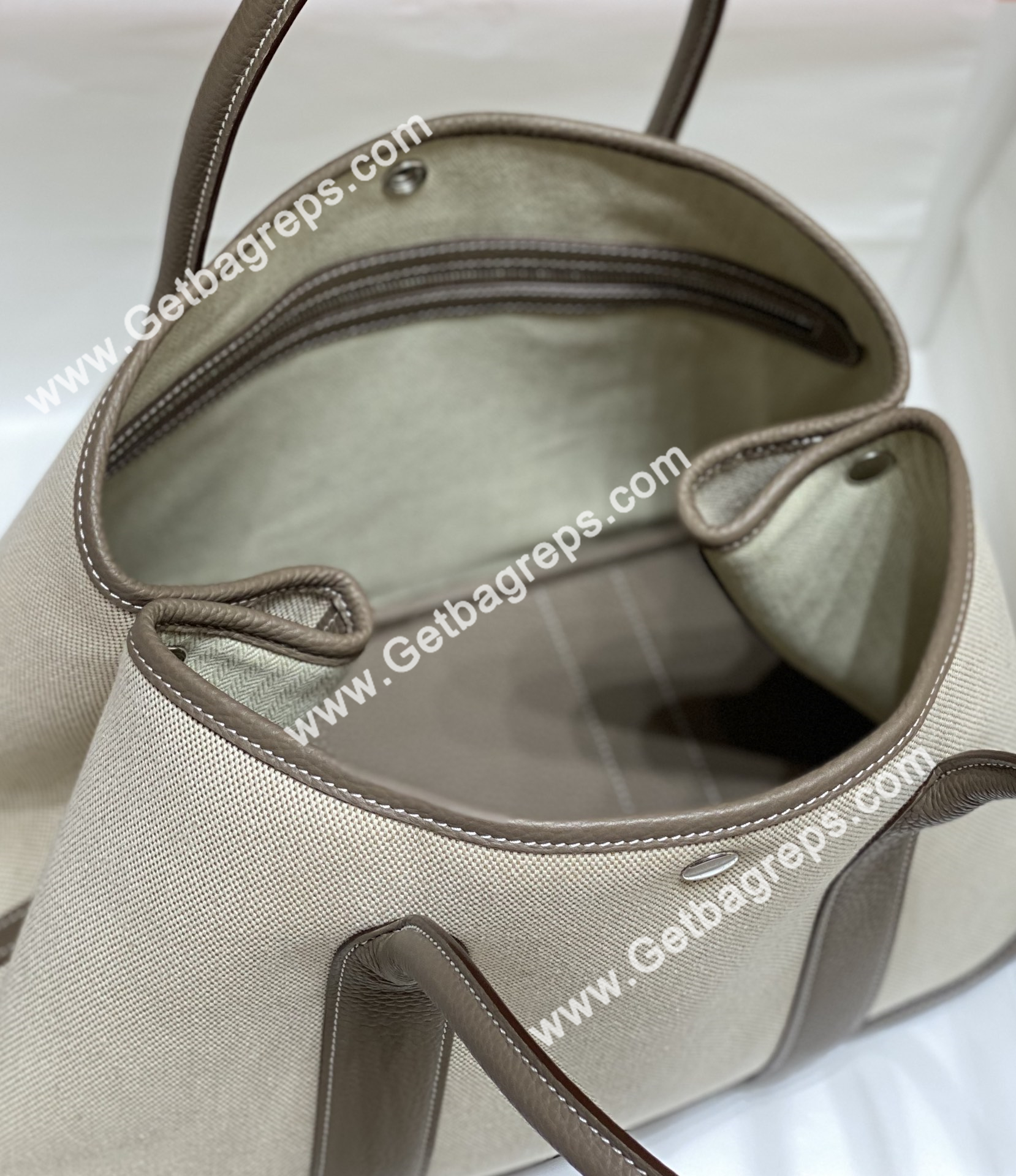 Hermes Garden Party 36cm Togo Elephant Leather With Canvas