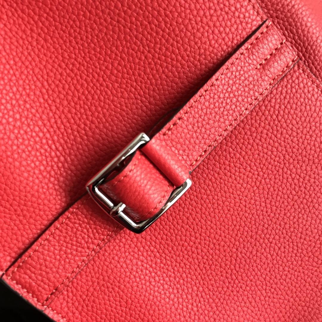 Hermes Halzan 31cm Swift Calfskin Bag Red