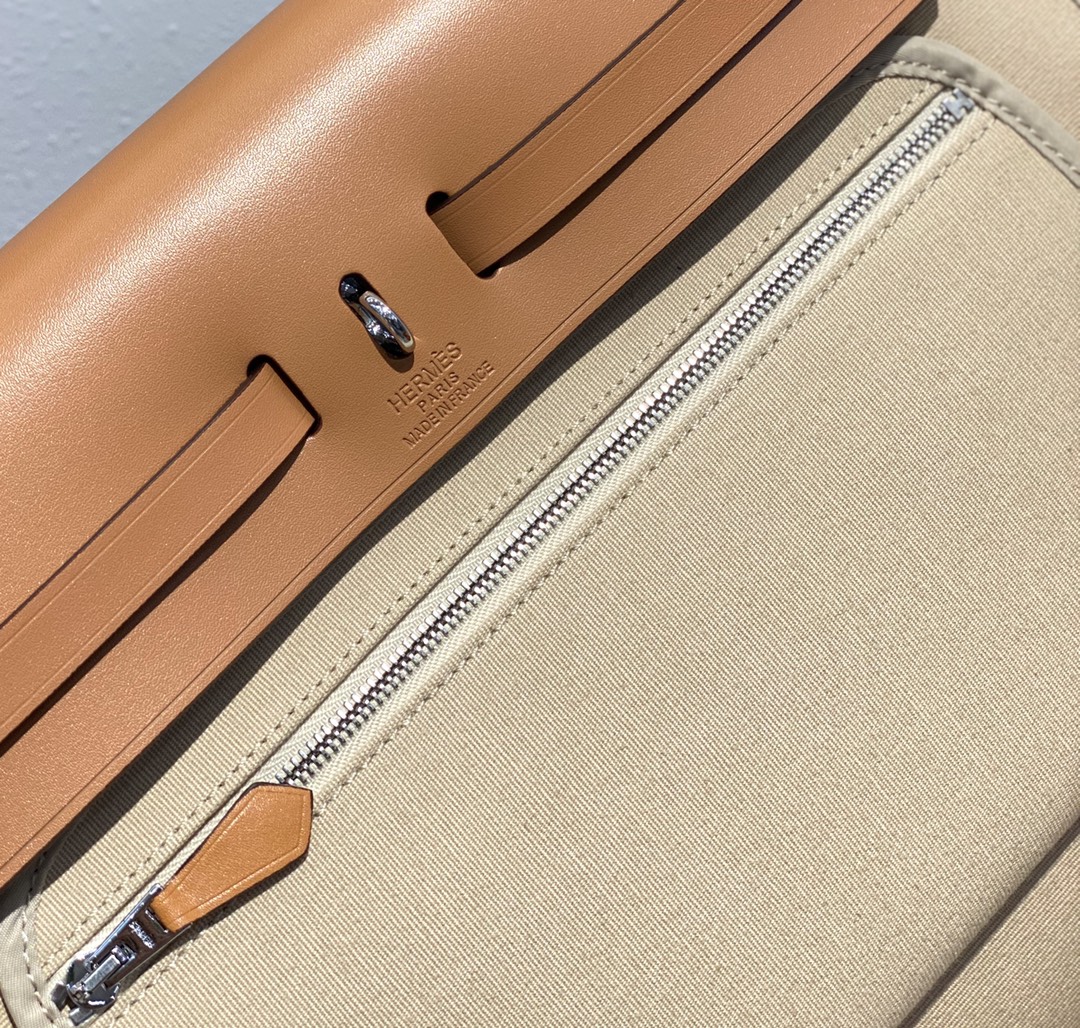 Hermes Herbag Apricot and Brown